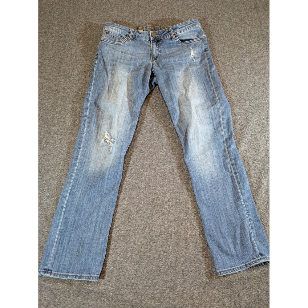 Kut from the Kloth‎ Jeans Womens 6 Boyfriend Distressed Med Wash Denim